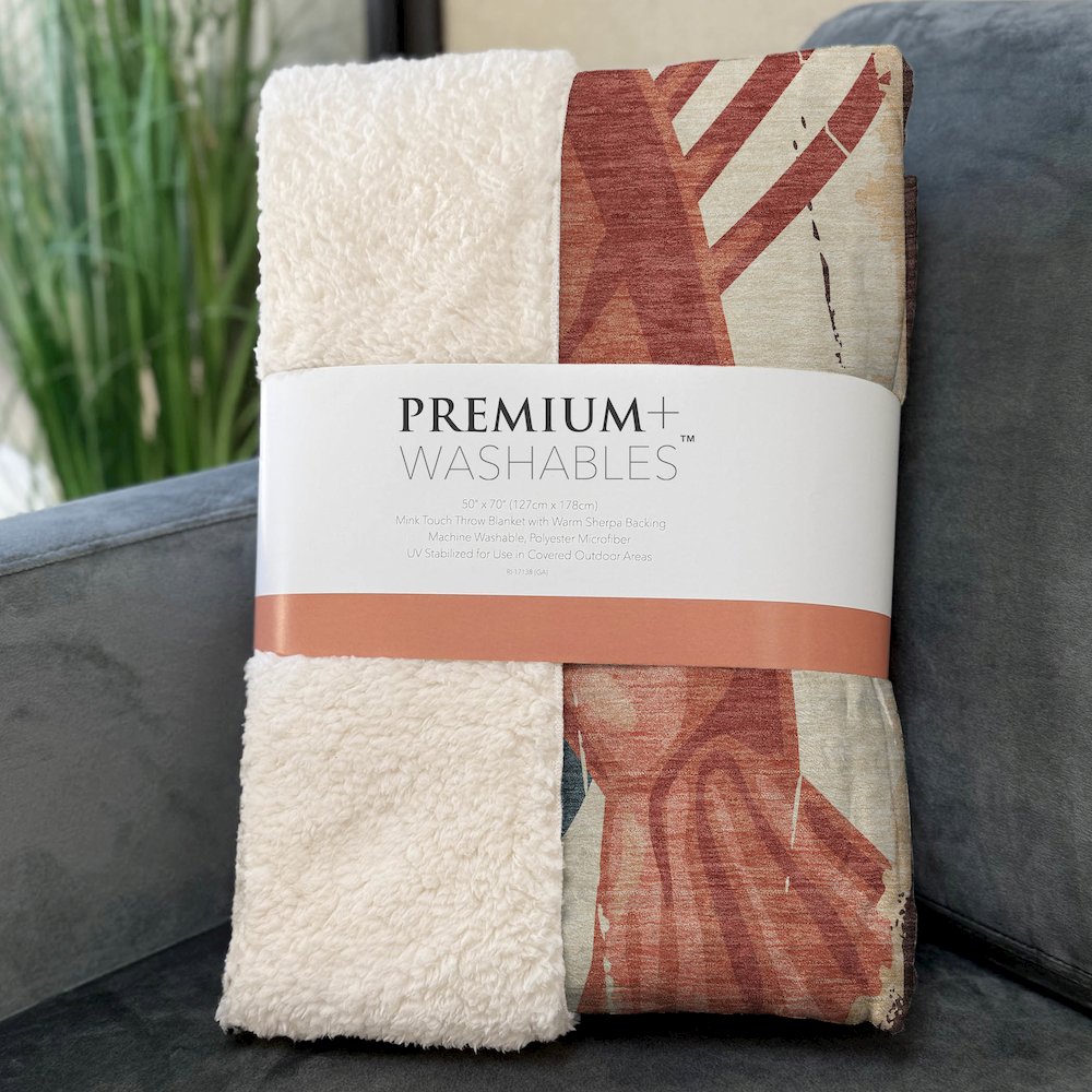 Premium Machine Washable ASB150 Beige 50" x 70" Sherpa Throw Blanket. Picture 3