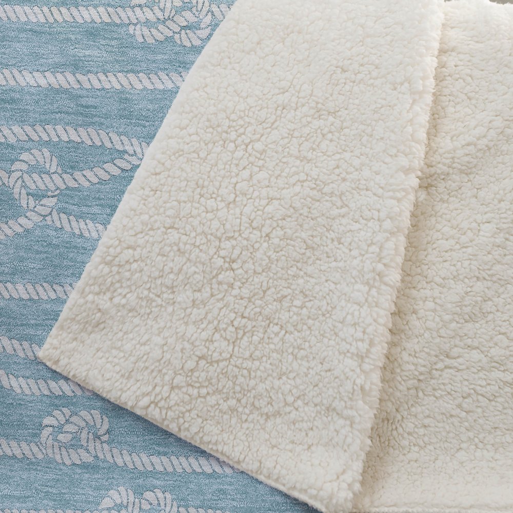 Premium Machine Washable ASB152 Lagoon 50" x 70" Sherpa Throw Blanket. Picture 2
