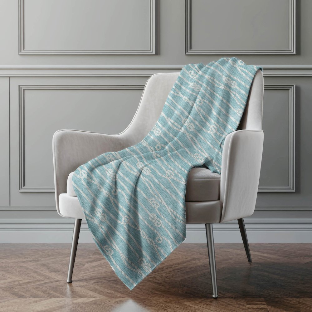 Premium Machine Washable ASB152 Lagoon 50" x 70" Sherpa Throw Blanket. Picture 5
