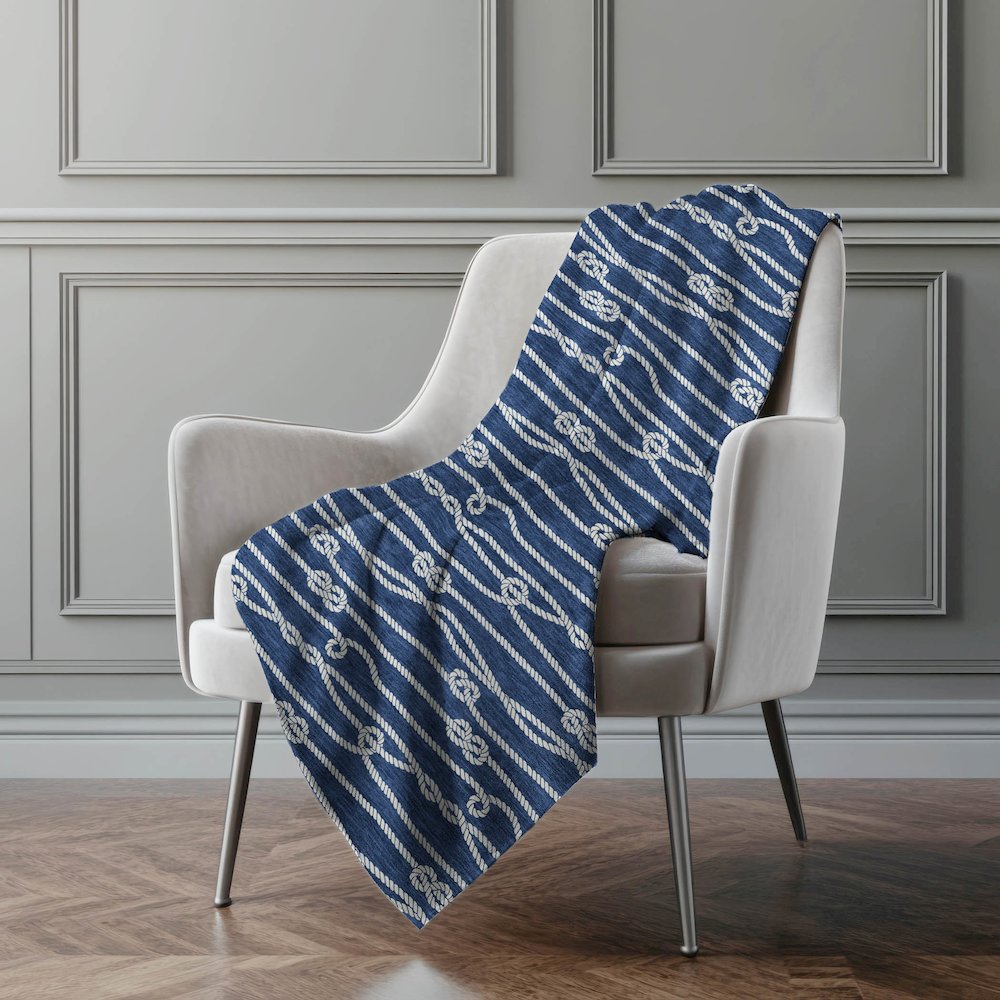 Premium Machine Washable ASB152 Navy 50" x 70" Sherpa Throw Blanket. Picture 5