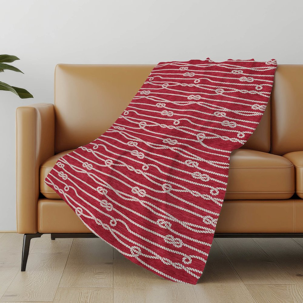 Premium Machine Washable ASB152 Red 50" x 70" Sherpa Throw Blanket. Picture 4