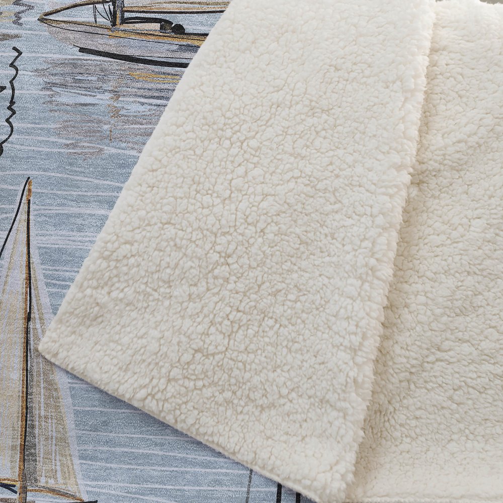 Premium Machine Washable ASB153 Sky 50" x 70" Sherpa Throw Blanket. Picture 2