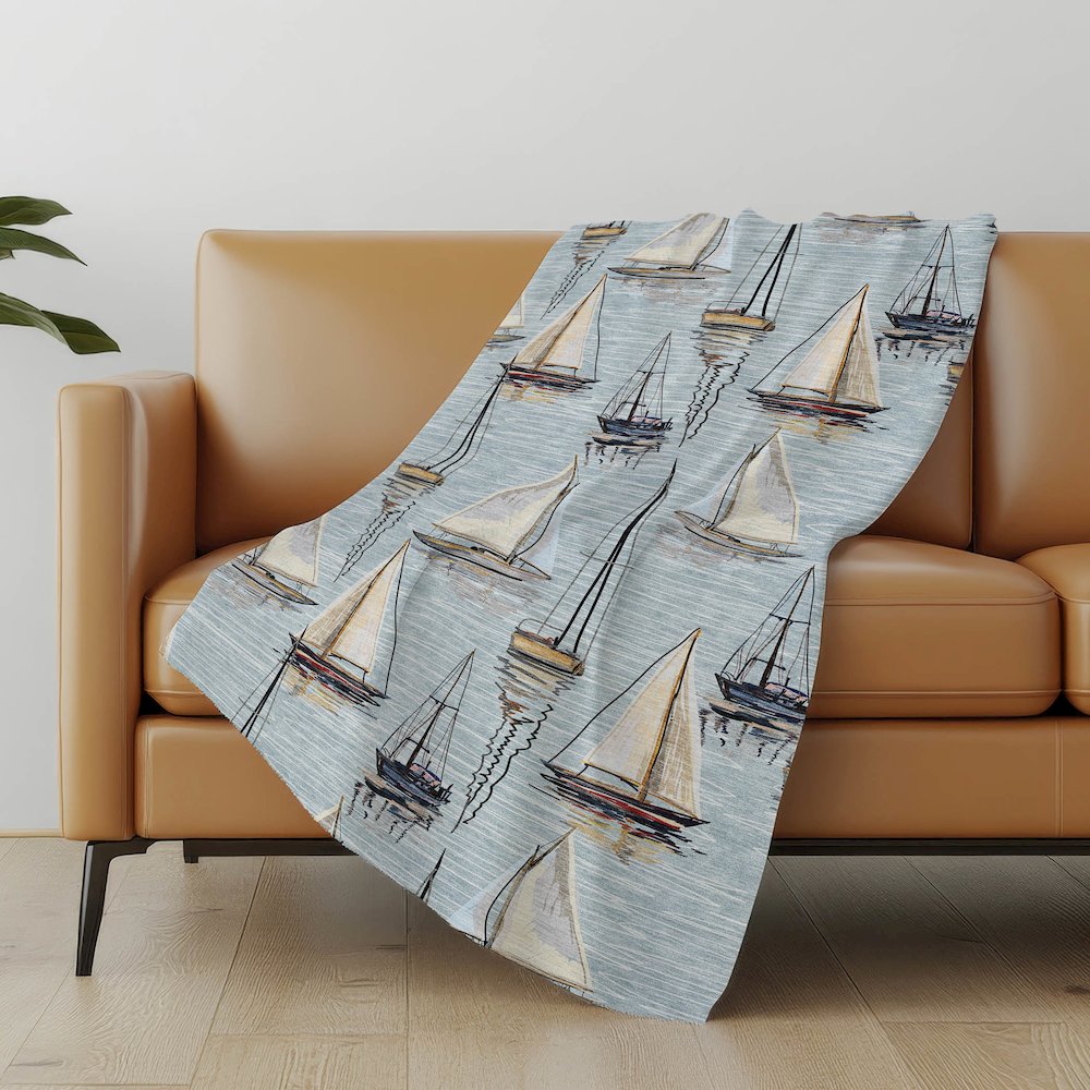 Premium Machine Washable ASB153 Sky 50" x 70" Sherpa Throw Blanket. Picture 4