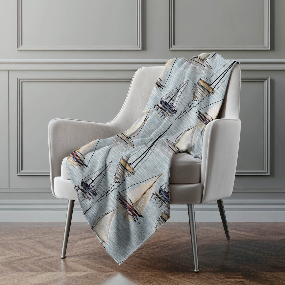 Premium Machine Washable ASB153 Sky 50" x 70" Sherpa Throw Blanket. Picture 5
