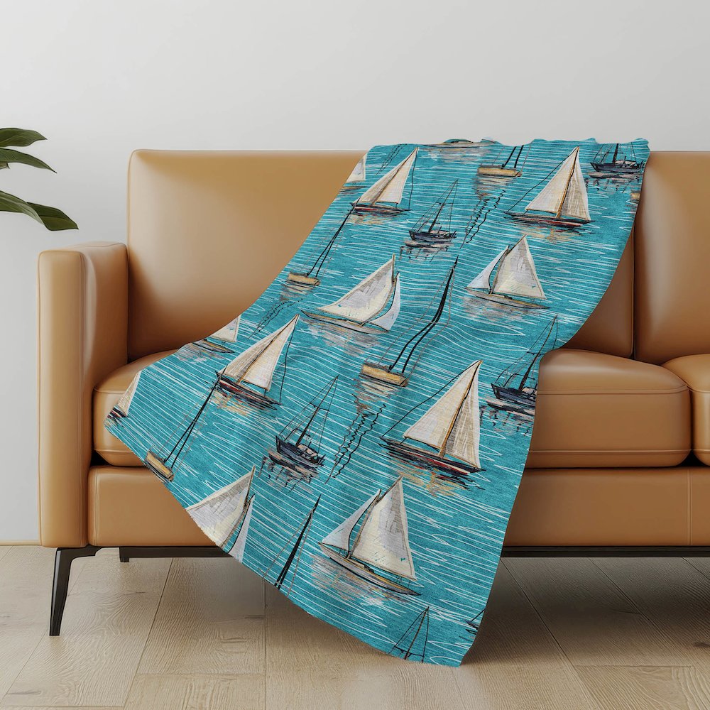 Premium Machine Washable ASB153 Teal 50" x 70" Sherpa Throw Blanket. Picture 4