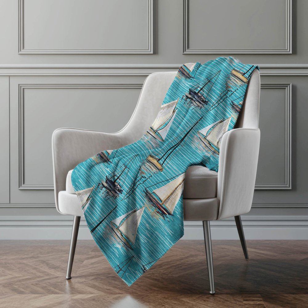 Premium Machine Washable ASB153 Teal 50" x 70" Sherpa Throw Blanket. Picture 5