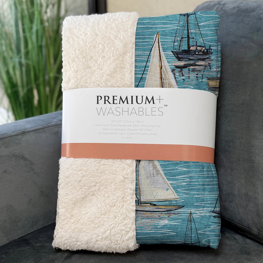 Premium Machine Washable ASB153 Teal 50" x 70" Sherpa Throw Blanket. Picture 3