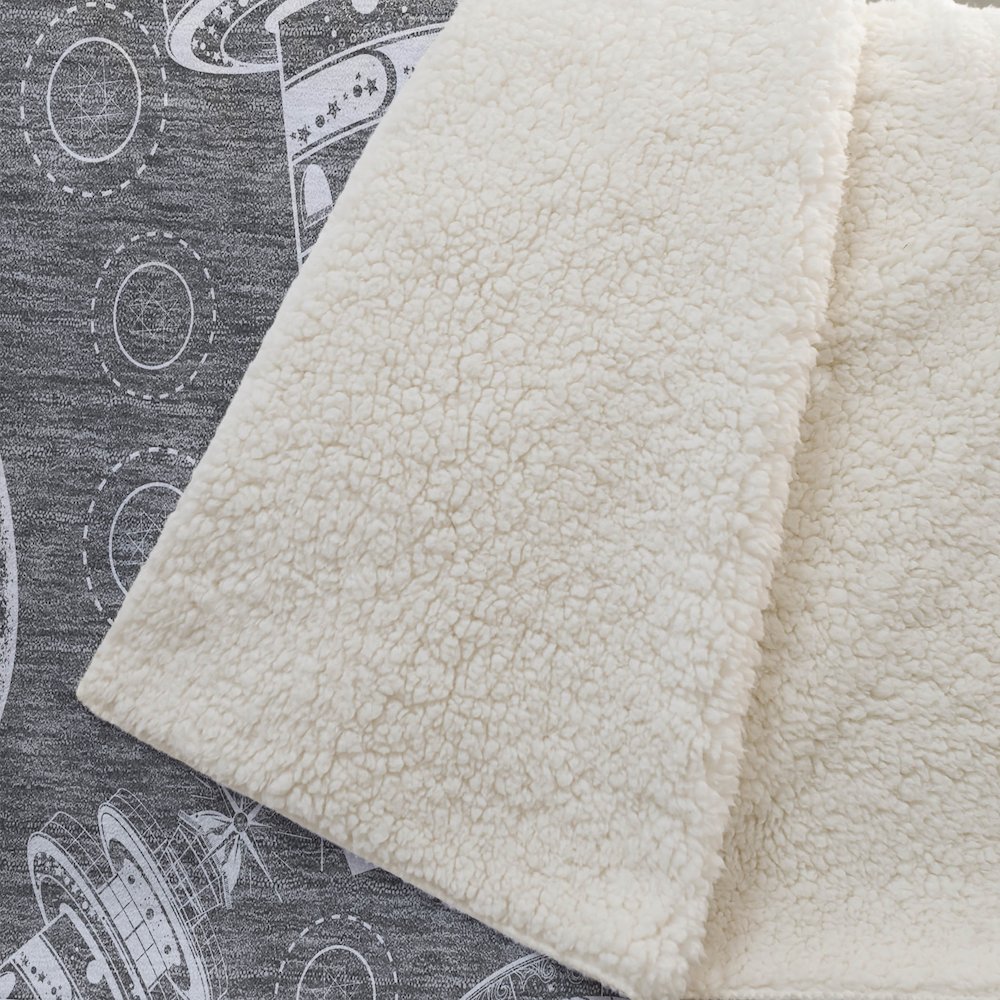 Premium Machine Washable ASB154 Gray 50" x 70" Sherpa Throw Blanket. Picture 2