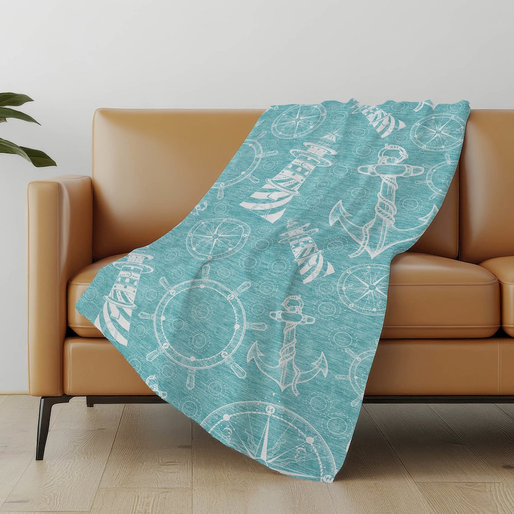 Premium Machine Washable ASB154 Ocean 50" x 70" Sherpa Throw Blanket. Picture 4