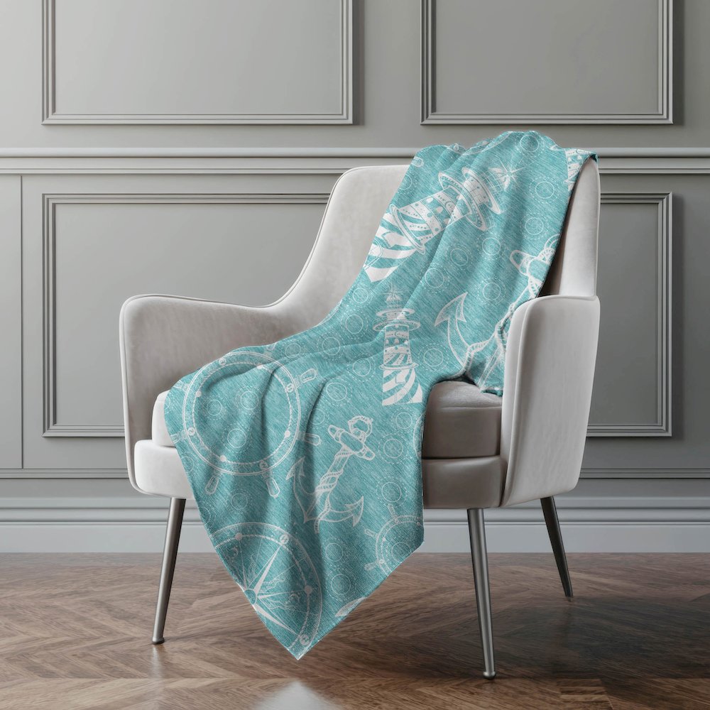 Premium Machine Washable ASB154 Ocean 50" x 70" Sherpa Throw Blanket. Picture 5