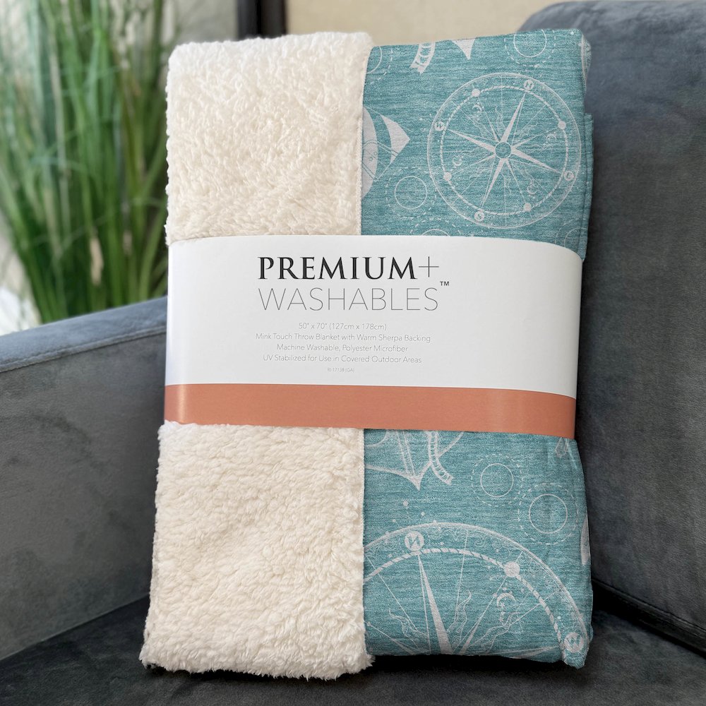 Premium Machine Washable ASB154 Ocean 50" x 70" Sherpa Throw Blanket. Picture 3