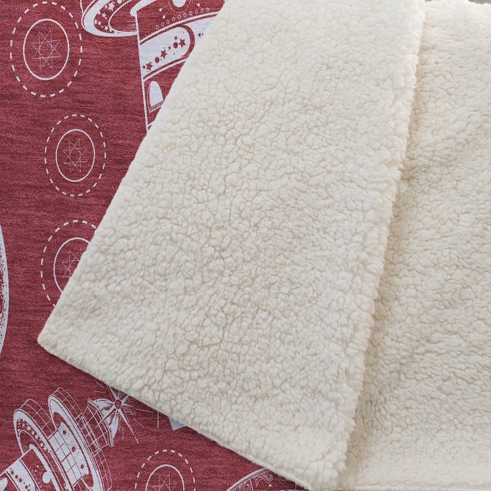 Premium Machine Washable ASB154 Red 50" x 70" Sherpa Throw Blanket. Picture 2