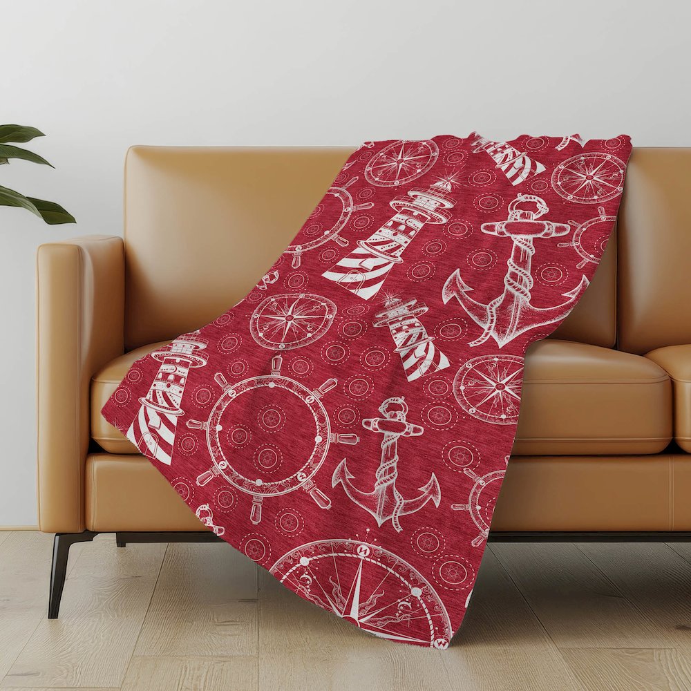 Premium Machine Washable ASB154 Red 50" x 70" Sherpa Throw Blanket. Picture 4
