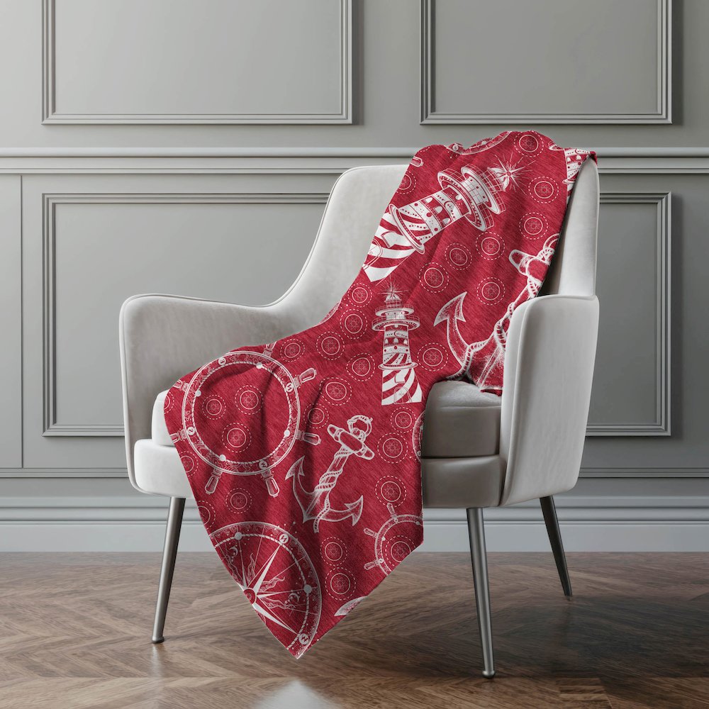 Premium Machine Washable ASB154 Red 50" x 70" Sherpa Throw Blanket. Picture 5