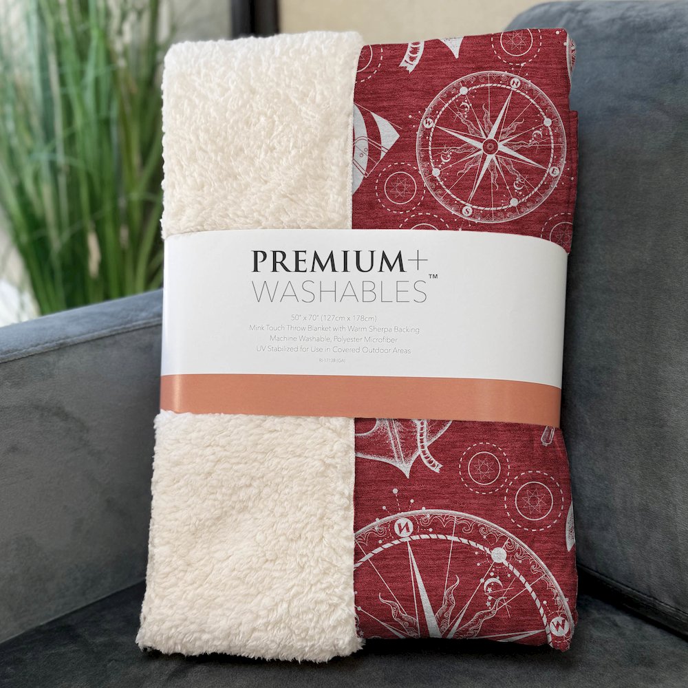 Premium Machine Washable ASB154 Red 50" x 70" Sherpa Throw Blanket. Picture 3