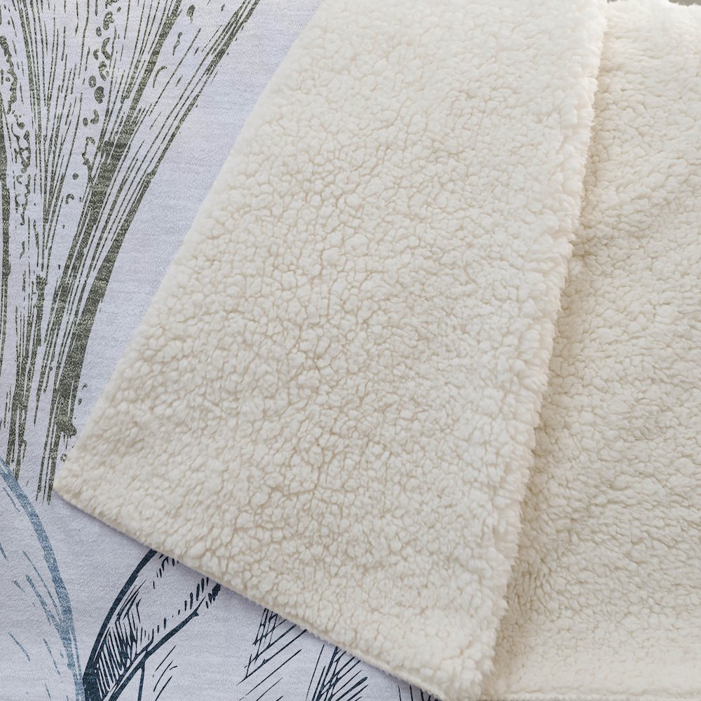 Premium Machine Washable ASB155 Ivory 50" x 70" Sherpa Throw Blanket. Picture 2