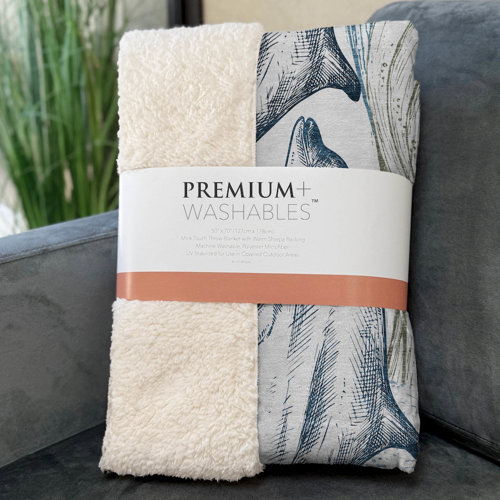 Premium Machine Washable ASB155 Ivory 50" x 70" Sherpa Throw Blanket. Picture 3