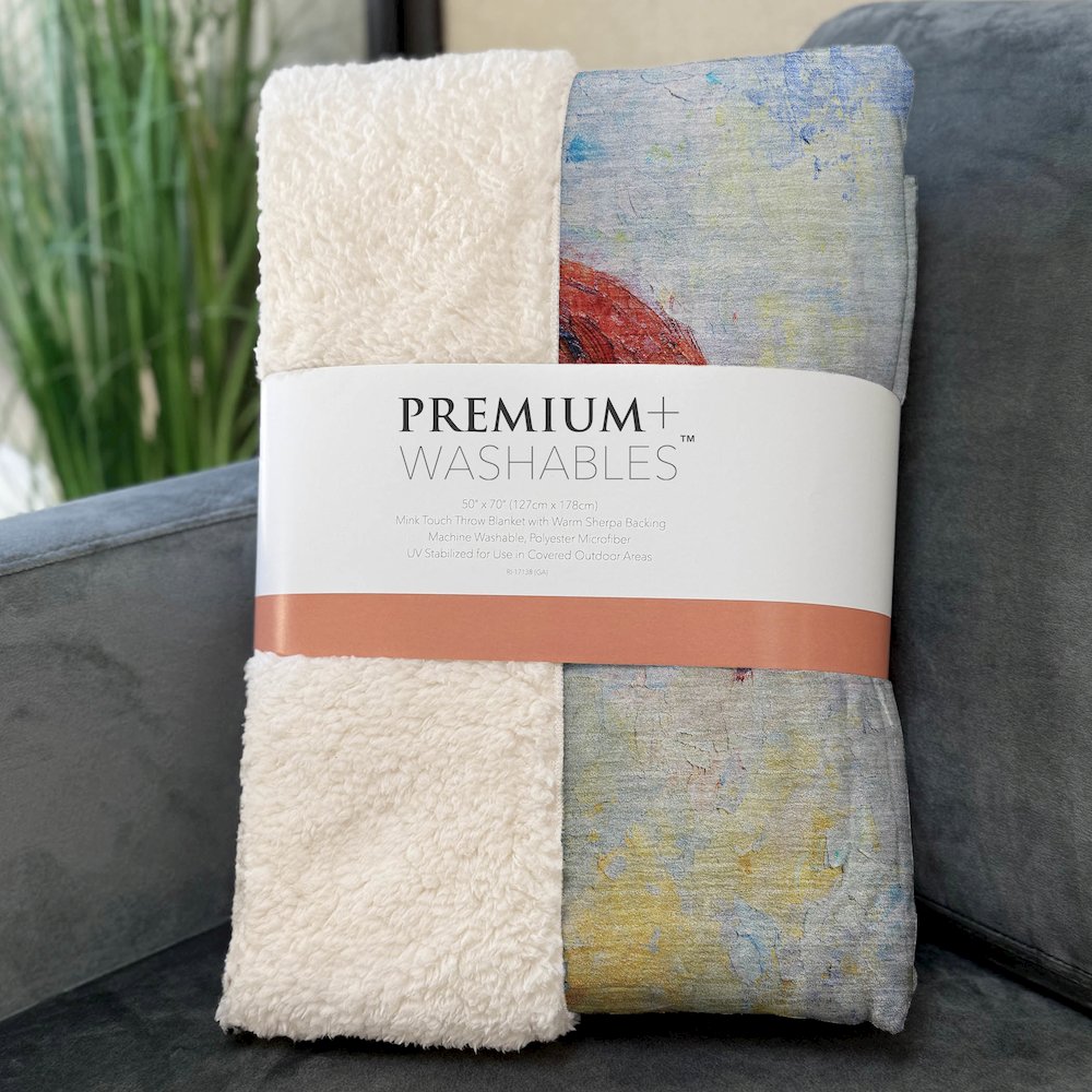 Premium Machine Washable ASB156 Blue 50" x 70" Sherpa Throw Blanket. Picture 3