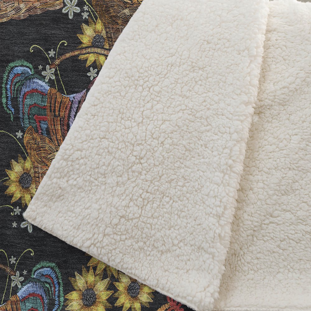 Premium Machine Washable ASB157 Midnight 50" x 70" Sherpa Throw Blanket. Picture 2