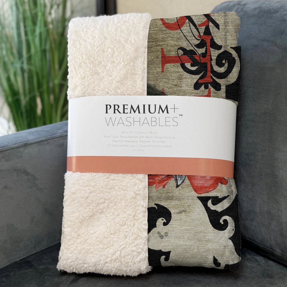 Premium Machine Washable ASB158 Midnight 50" x 70" Sherpa Throw Blanket. Picture 3