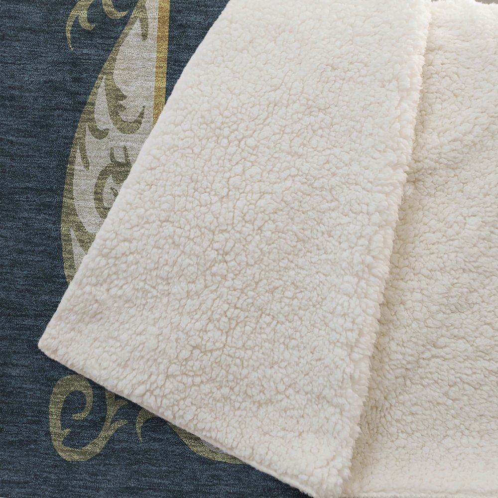 Premium Machine Washable ASB159 Midnight 50" x 70" Sherpa Throw Blanket. Picture 2