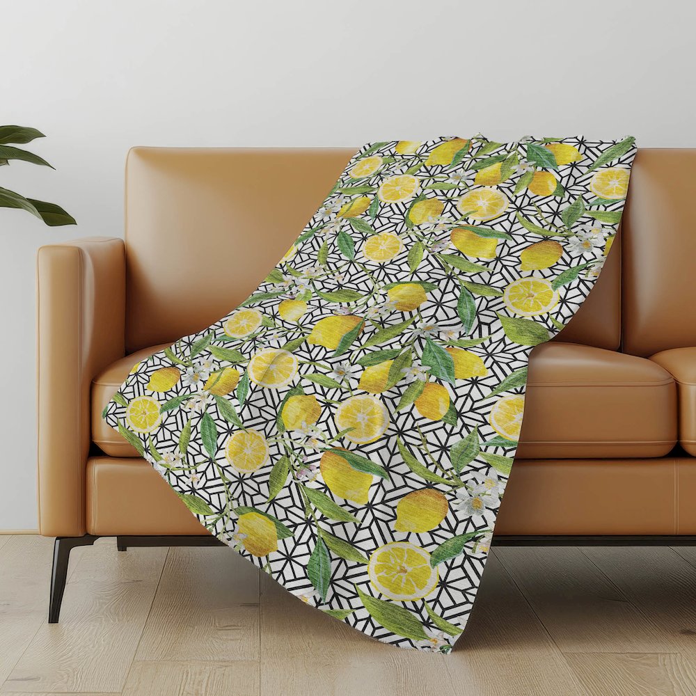 Premium Machine Washable ASB160 Yellow 50" x 70" Sherpa Throw Blanket. Picture 4
