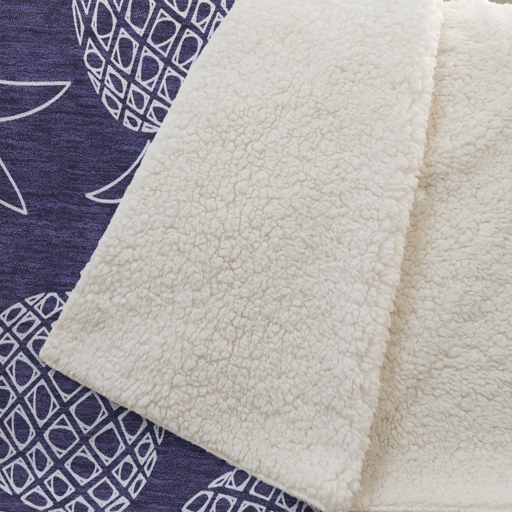 Premium Machine Washable ASB161 Blue 50" x 70" Sherpa Throw Blanket. Picture 2