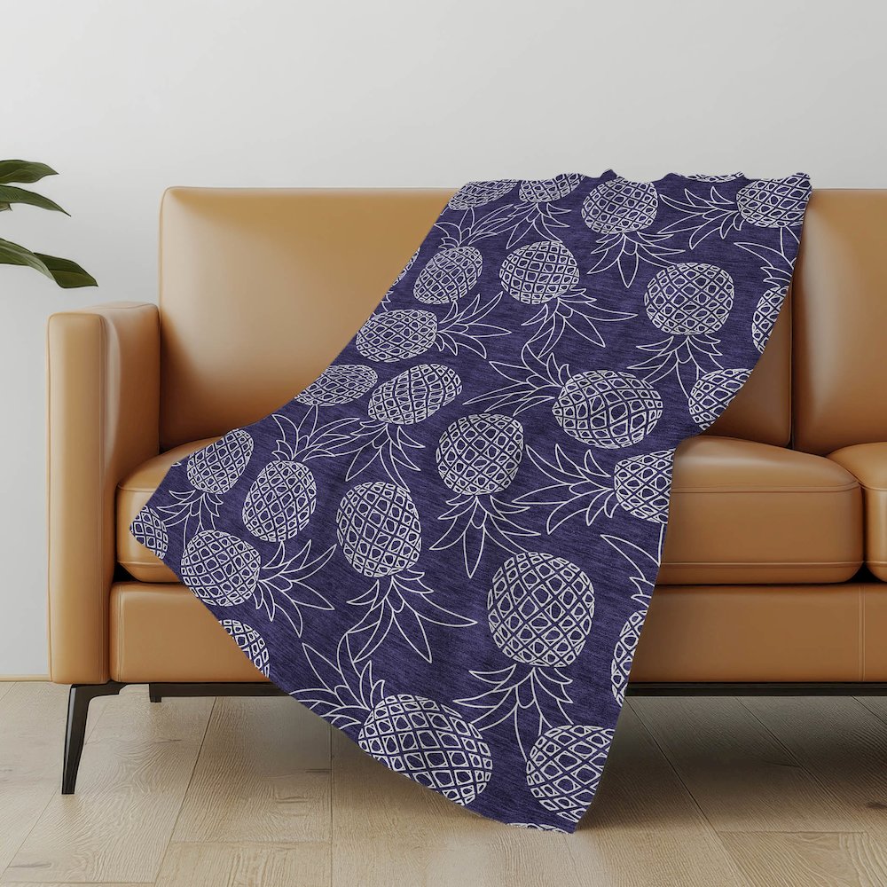 Premium Machine Washable ASB161 Blue 50" x 70" Sherpa Throw Blanket. Picture 4