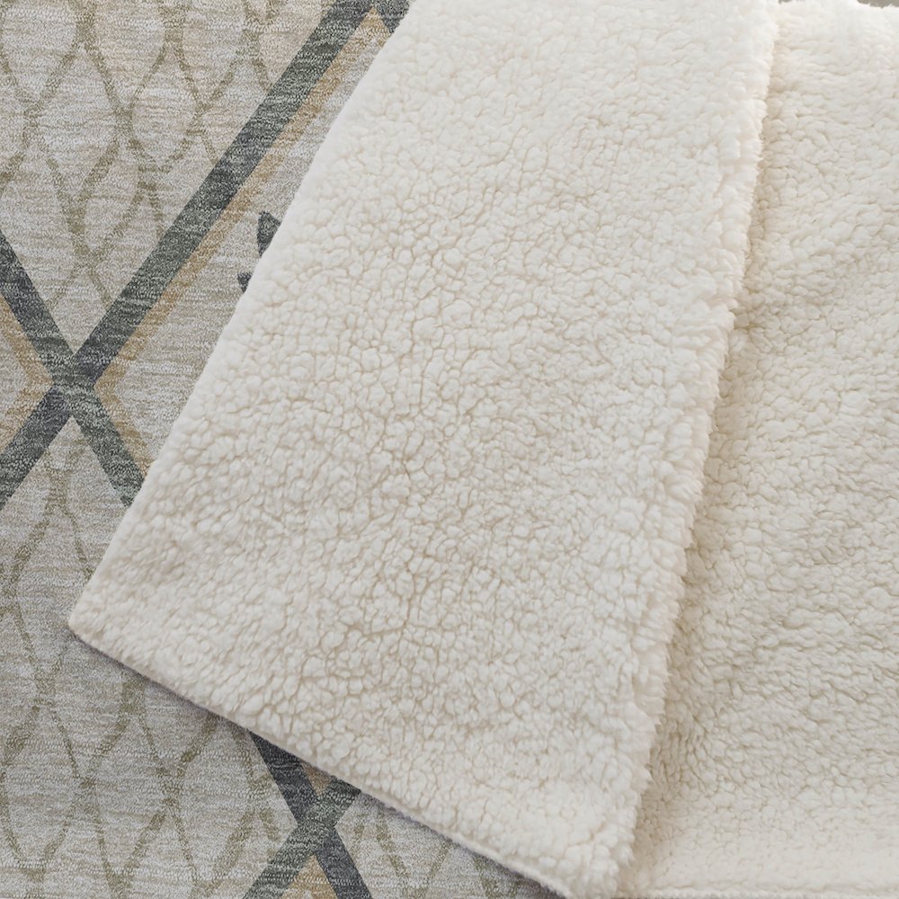 Premium Machine Washable ASB162 Palm 50" x 70" Sherpa Throw Blanket. Picture 2