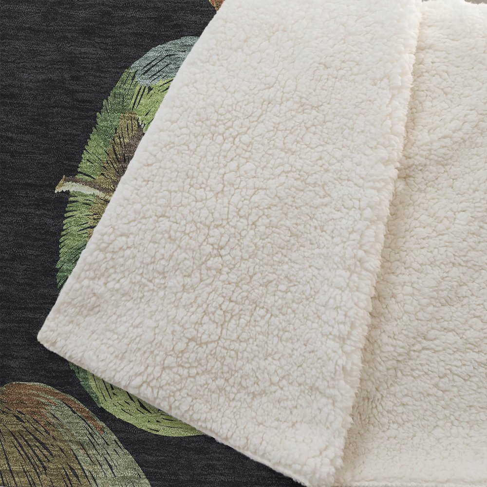 Premium Machine Washable ASB163 Midnight 50" x 70" Sherpa Throw Blanket. Picture 2