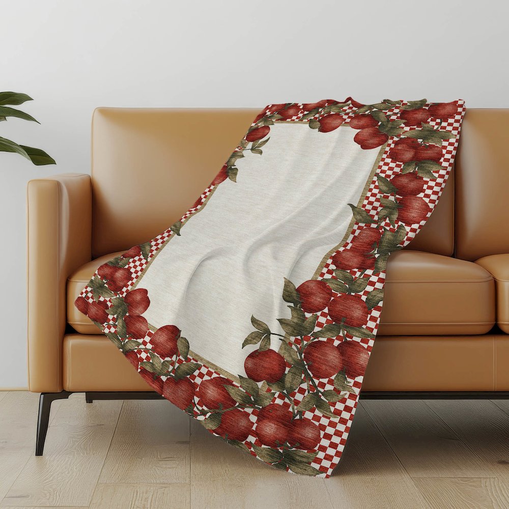 Premium Machine Washable ASB164 Apple 50" x 70" Sherpa Throw Blanket. Picture 4