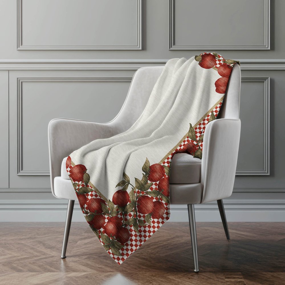 Premium Machine Washable ASB164 Apple 50" x 70" Sherpa Throw Blanket. Picture 5