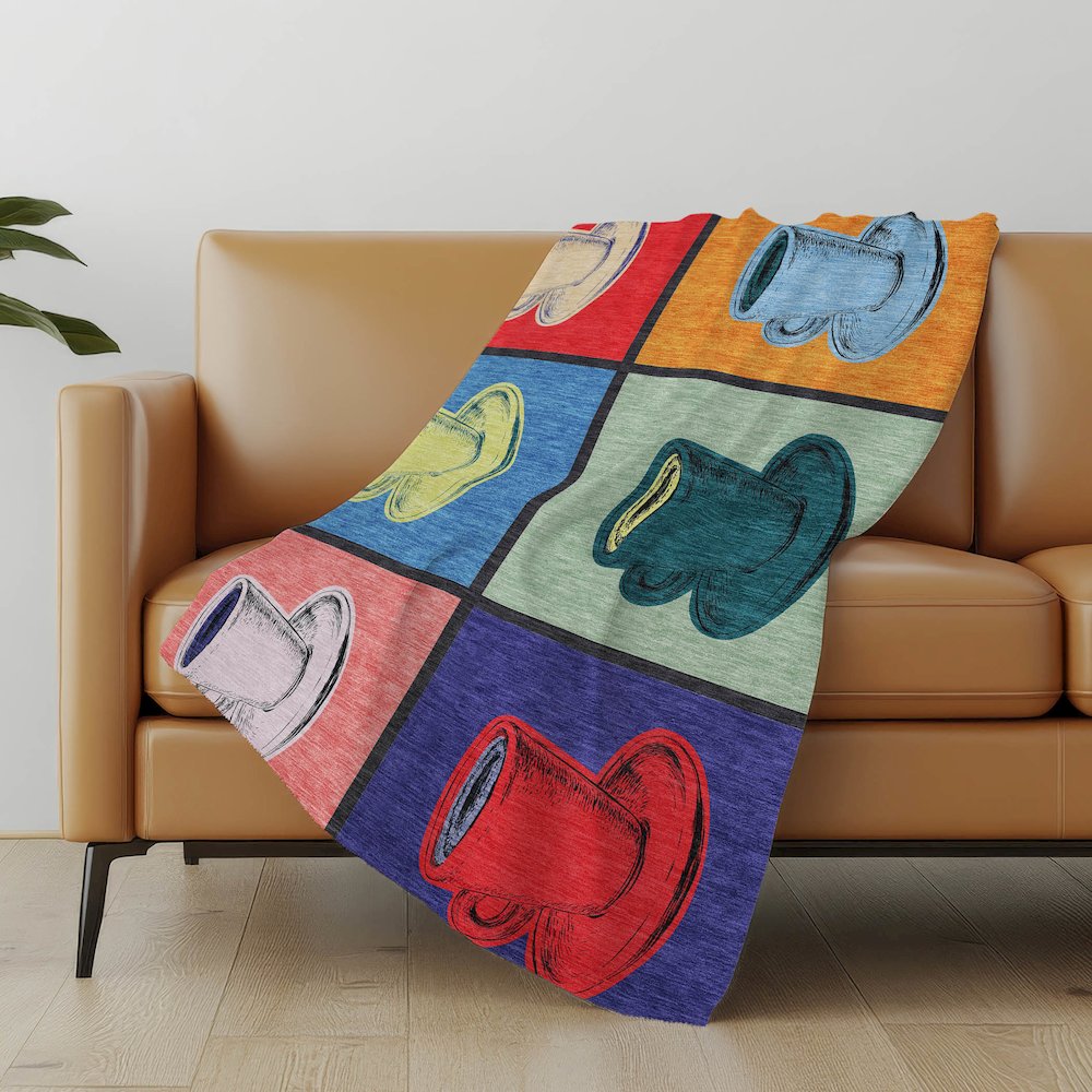 Premium Machine Washable ASB165 Kaleidoscope 50" x 70" Sherpa Throw Blanket. Picture 4