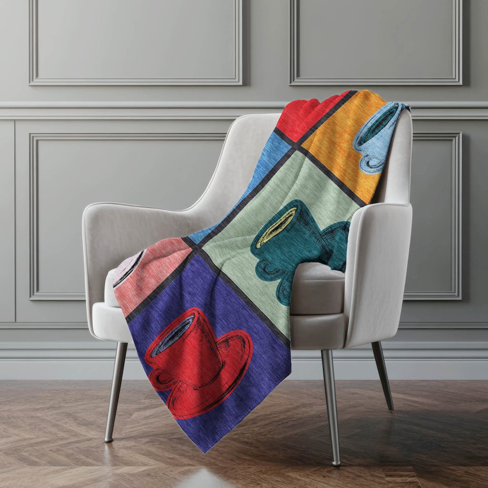 Premium Machine Washable ASB165 Kaleidoscope 50" x 70" Sherpa Throw Blanket. Picture 5