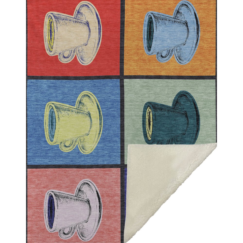 Premium Machine Washable ASB165 Kaleidoscope 50" x 70" Sherpa Throw Blanket. Picture 1