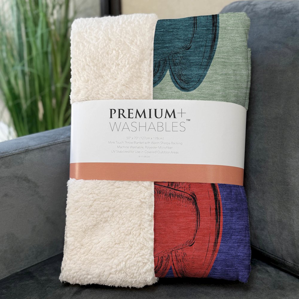Premium Machine Washable ASB165 Kaleidoscope 50" x 70" Sherpa Throw Blanket. Picture 3