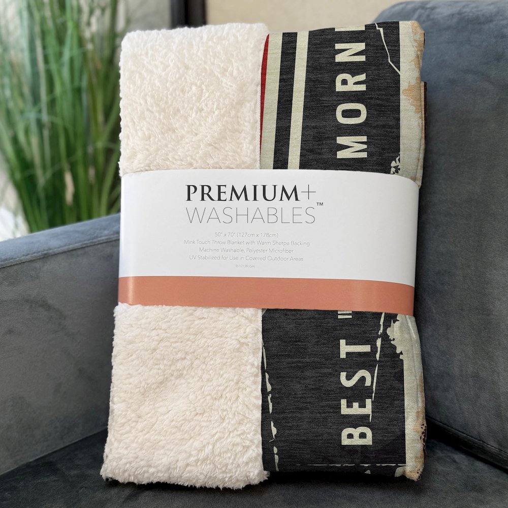 Premium Machine Washable ASB166 Midnight 50" x 70" Sherpa Throw Blanket. Picture 3