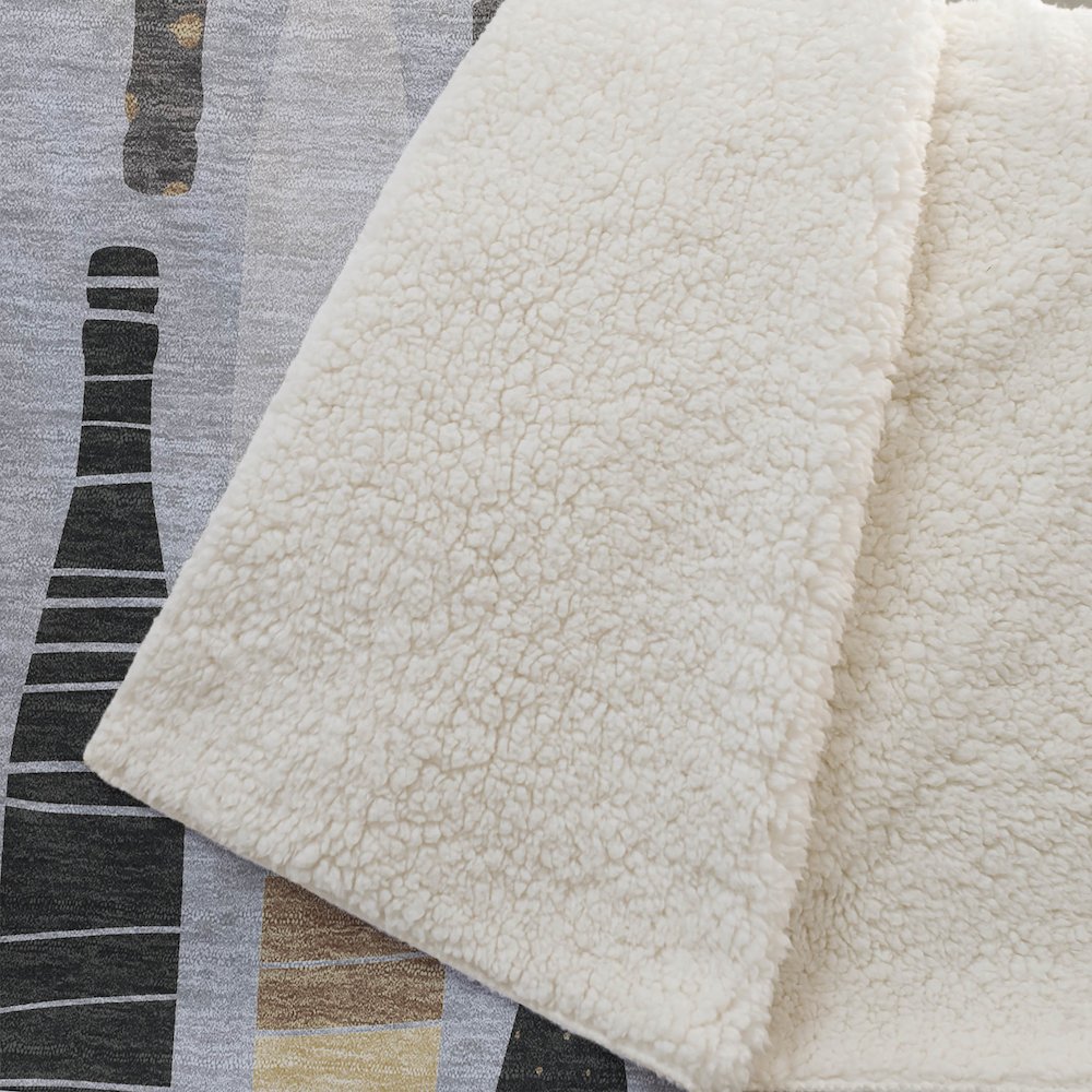 Premium Machine Washable ASB167 Gray 50" x 70" Sherpa Throw Blanket. Picture 2