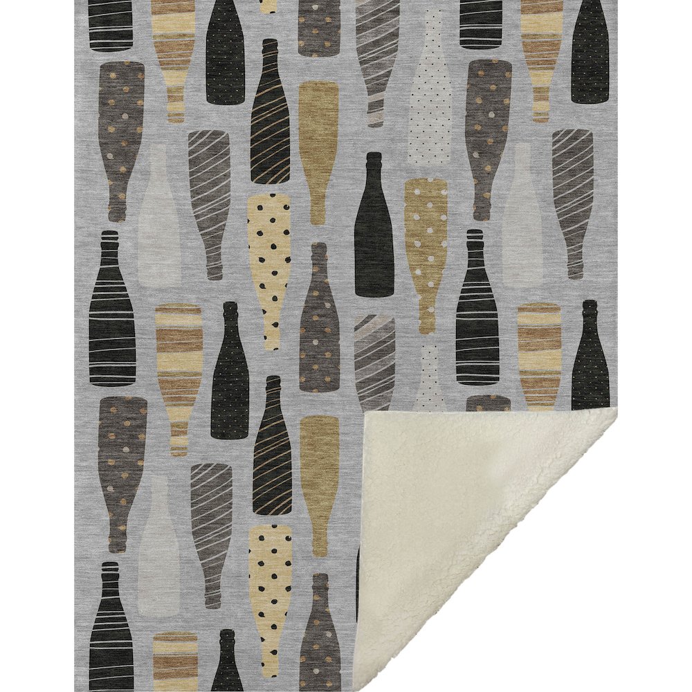 Premium Machine Washable ASB167 Gray 50" x 70" Sherpa Throw Blanket. Picture 1