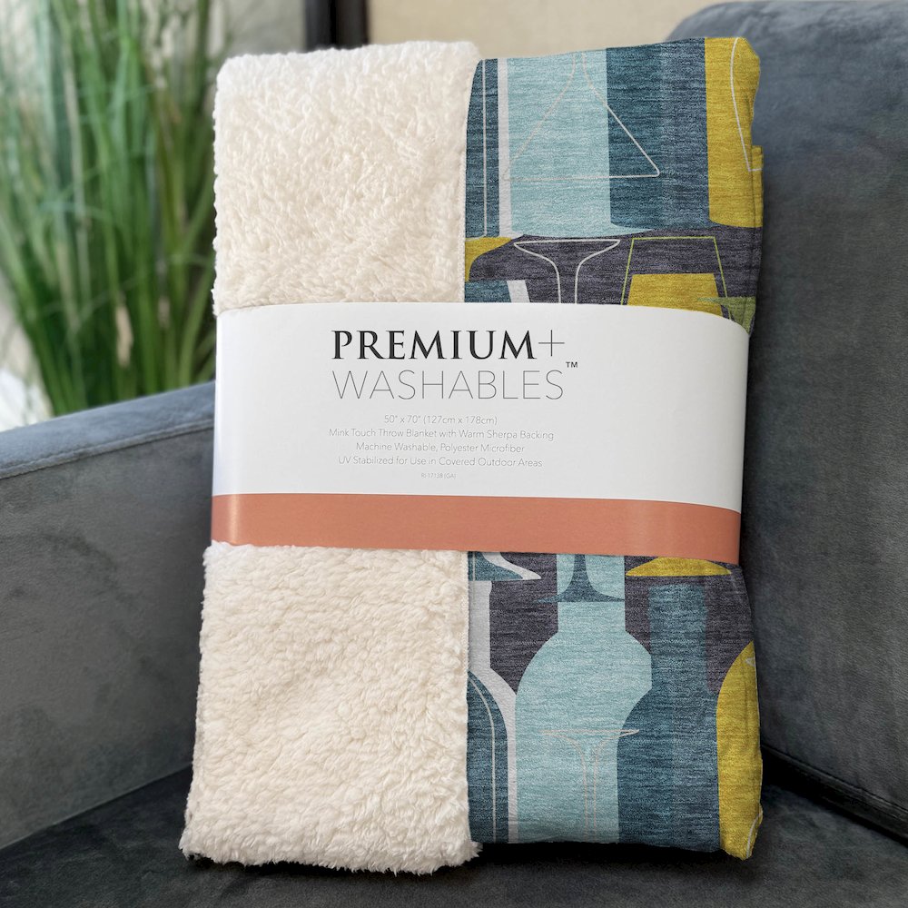 Premium Machine Washable ASB168 Blue 50" x 70" Sherpa Throw Blanket. Picture 3