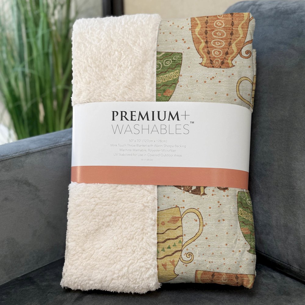 Premium Machine Washable ASB170 Multi 50" x 70" Sherpa Throw Blanket. Picture 3