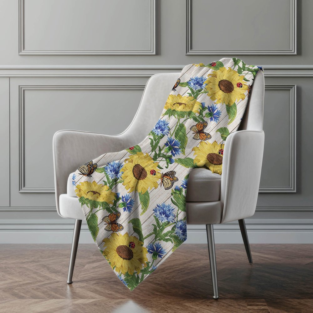 Premium Machine Washable ASB171 Yellow 50" x 70" Sherpa Throw Blanket. Picture 5