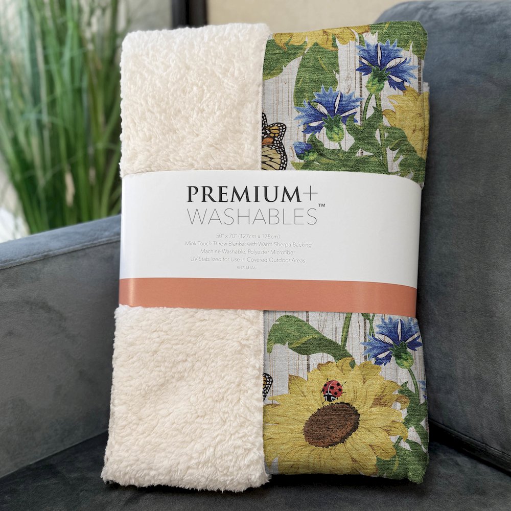 Premium Machine Washable ASB171 Yellow 50" x 70" Sherpa Throw Blanket. Picture 3