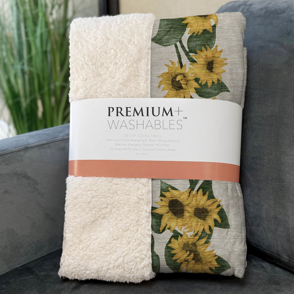 Premium Machine Washable ASB172 Yellow 50" x 70" Sherpa Throw Blanket. Picture 3
