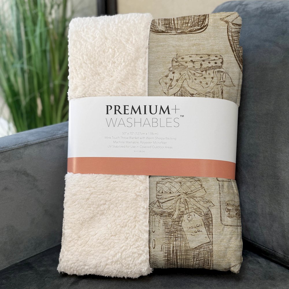 Premium Machine Washable ASB173 Beige 50" x 70" Sherpa Throw Blanket. Picture 3