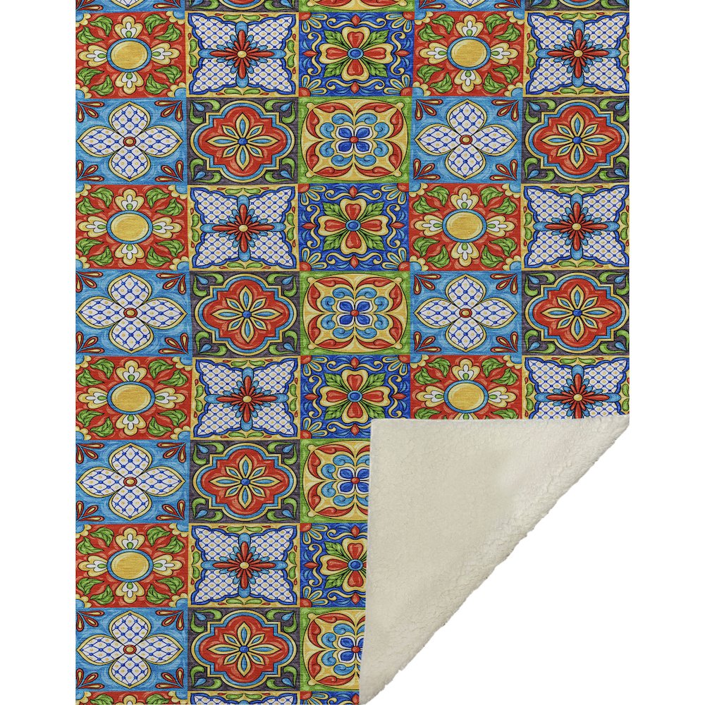 Premium Machine Washable ASB175 Kaleidoscope 50" x 70" Sherpa Throw Blanket. Picture 1