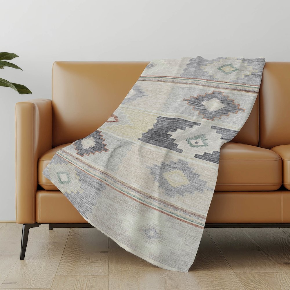 Premium Machine Washable ASB176 Gray 50" x 70" Sherpa Throw Blanket. Picture 4