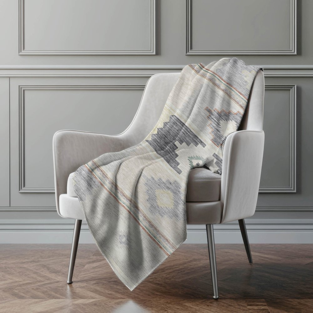 Premium Machine Washable ASB176 Gray 50" x 70" Sherpa Throw Blanket. Picture 5
