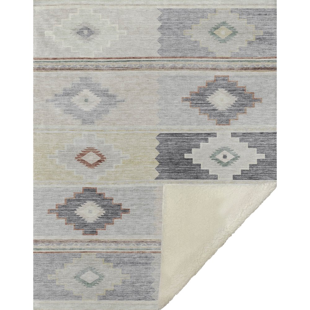 Premium Machine Washable ASB176 Gray 50" x 70" Sherpa Throw Blanket. Picture 1