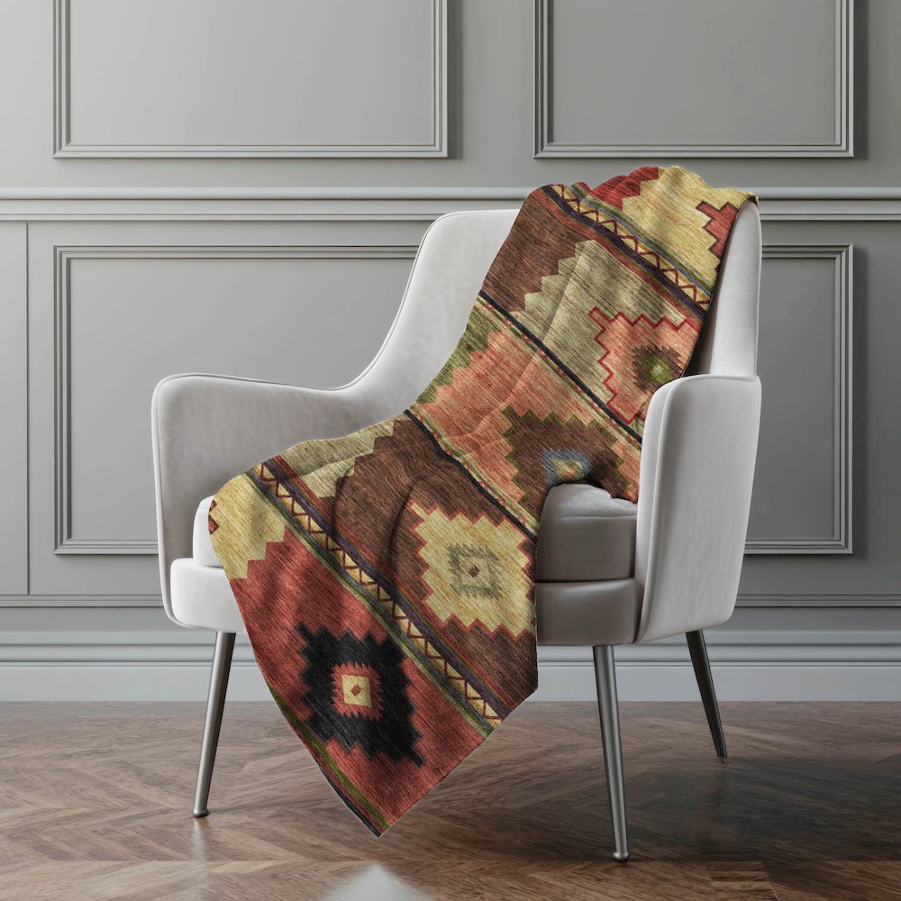 Premium Machine Washable ASB176 Paprika 50" x 70" Sherpa Throw Blanket. Picture 5